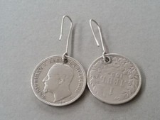 Antico ORECCHINO in argento fatto a mano XIX secolo dall'anno 1891-1894 regione Balcani