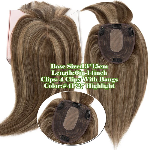 100% Echthaar Topper Toupet Extensions Clip In Remy Human Hair Toupee Haarteil l - Bild 65 von 84