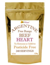 ORGANIC Argentine Desiccated BEEF HEART POWDER UNDEFATTED ~ 4.2 oz  240 Servings