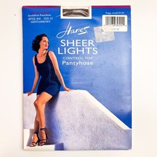 Vintage Hanes Sheer Lights Pantyhose - Size EF - B40 - Gentle Brown Control Top