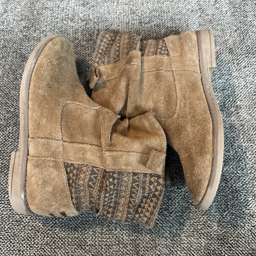 Toms suede aztec Toffee Laurel booties girls size 2.5 Geometric Cute And Warm - Picture 7 of 8
