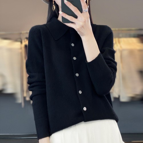 Camisa tejida otoño para mujer manga larga suéter suelto imitación cachemir cárdigans - Imagen 15 de 21