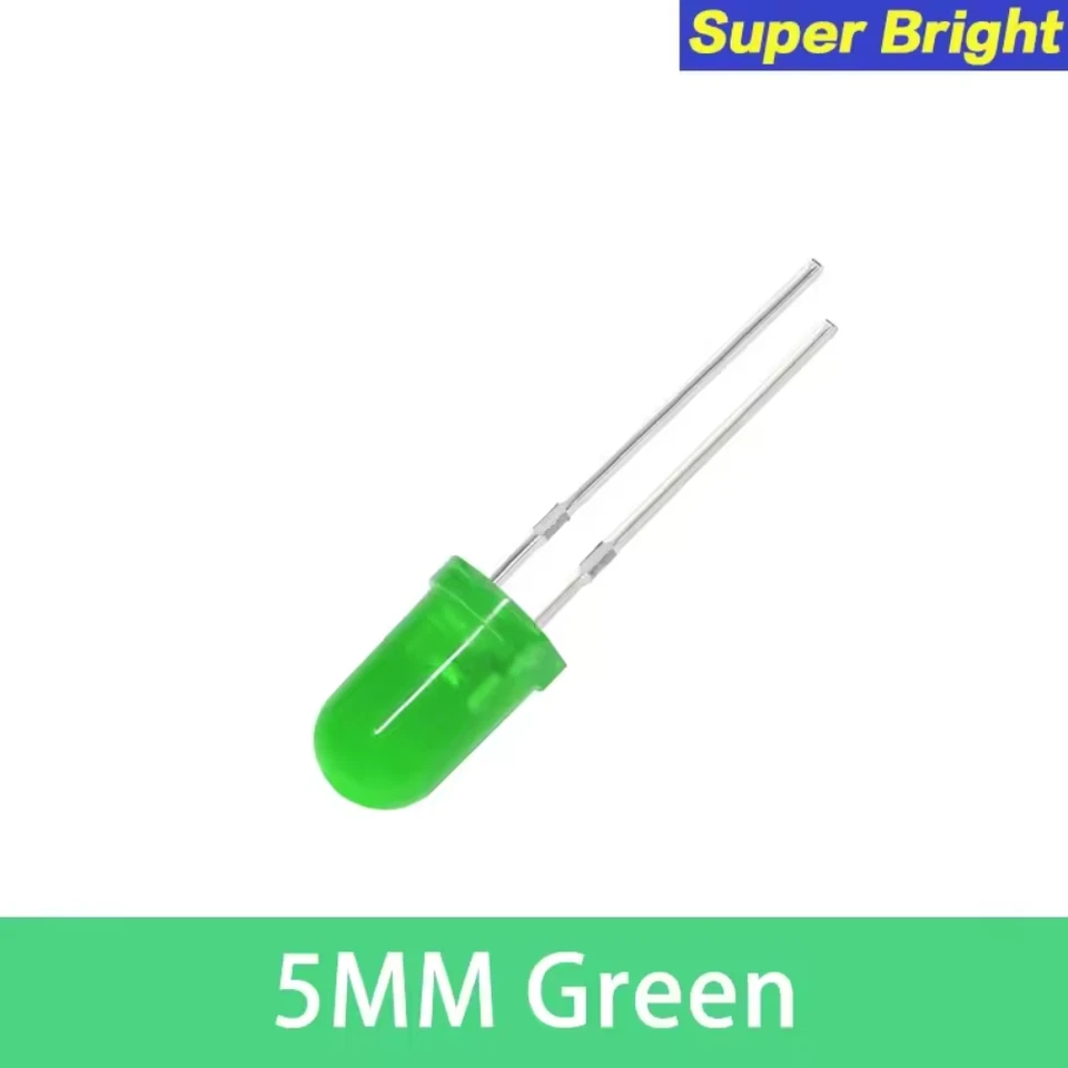 KIT 60 DIODOS LEDS 5MM VERDE BLANCO ROJO AZUL AMARILLO NARANJA ARDUINO - Imagen 3 de 4