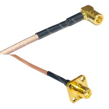 RG316 SMB FEMALE ANGLE to SMA FEMALE FLANGE RF Cable Rapid-SHIP LOT