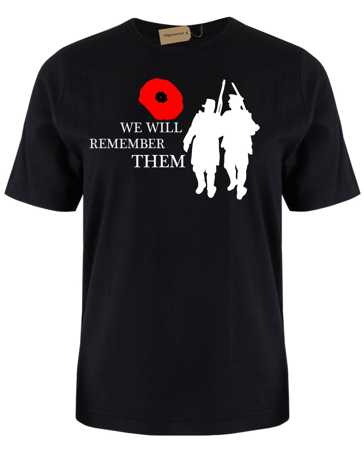 ALTRA T shirt uomo We Will Remember S XXXL giorno della memoria papavero sold guerra