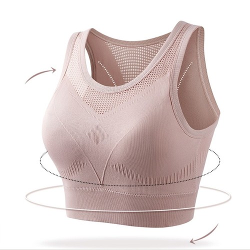 Women Sports Bra Integrated Breast Cushion Absorbent Hollow Out Back WorkOut Top - Picture 6 of 15