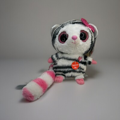 Aurora Yoohoo & Friends New Pamper Plush w/ SOUND & Light Pink Striped Tail