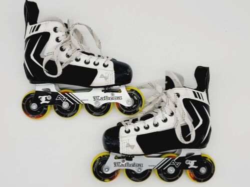 Alkali RPD Lite R Black White Roller Hockey Skates Lace Up Mens Size L Jr2-Jr5 - Afbeelding 1 van 12