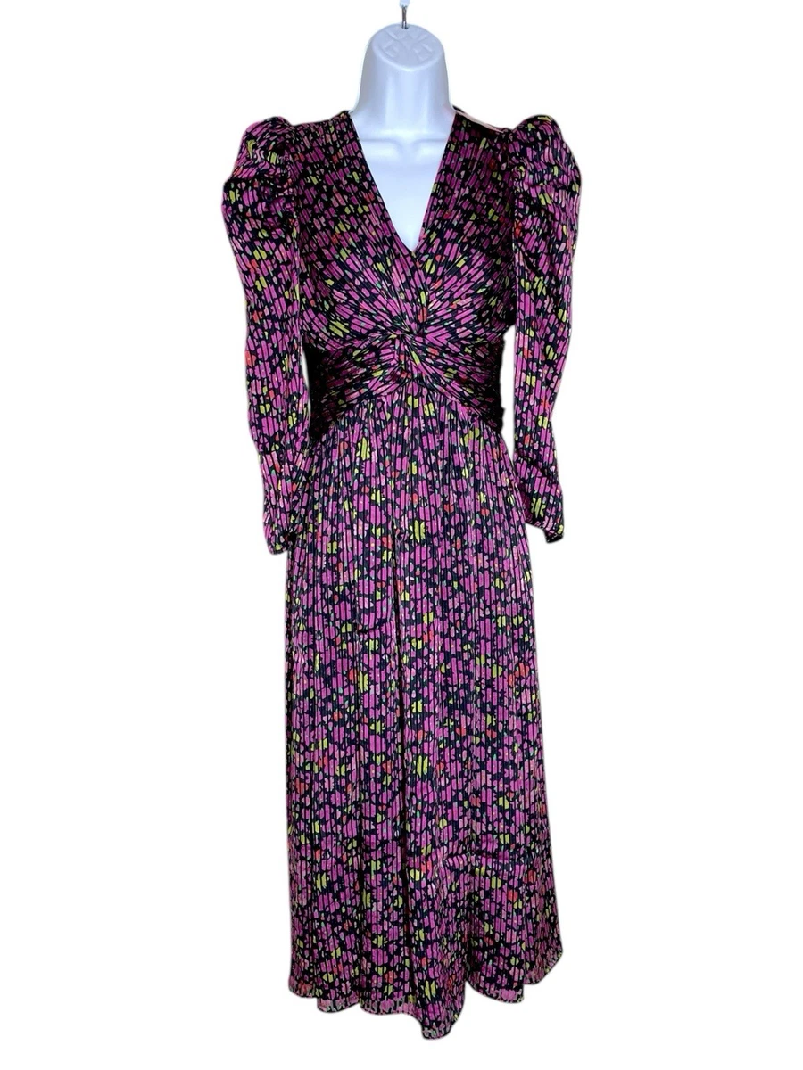 kate spade purple floral dress Kate Spade Dress 4 belt Floral Sleeveless white purple yellow ruffle cotton silk