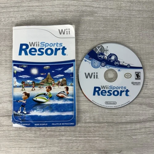 Wii Sports Resort (Nintendo Wii 2009) Disc & Manual Tested & Working
