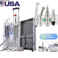 Portable Dental Mobile Delivery Unit System with Air Compressor/Handpiece Kit 4H
