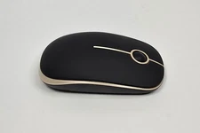 VssoPlor 2.4G Wireless Mouse Black Gold Silent Slim USB Optical Mouse NEW