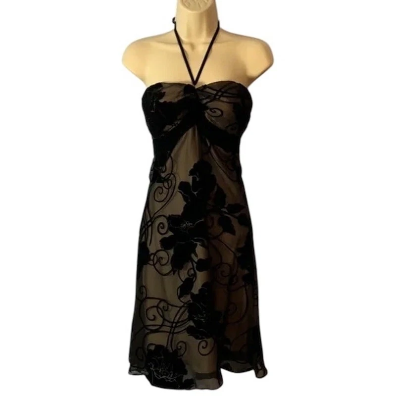 white house black market silk dress White House Black Market Black Poly blend Knit Beaded Strapless Dress   Clotheshorse Consignment Boutique