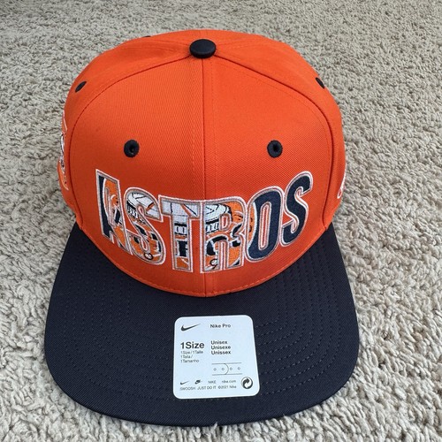 Houston Astros Hat Cooperstown Collection Nike Pro Side Patch Snapback Cap NWT - Picture 10 of 10