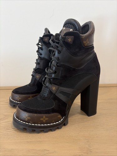 LOUIS VUITTON Suede Calfskin Monogram Star Trail Ankle Boots Sz 41 (10)