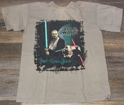 Star Wars The Phantom Menace qui gon jinn Duel original Vintage Mens Shirt Large