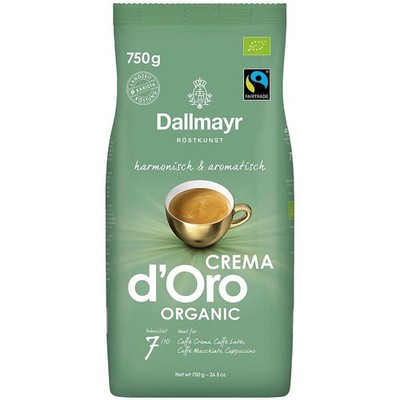 Dallmayr Crema d'Oro Organic Bio-Kaffeebohnen, Arabicabohnen 750 g