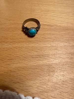 925 Sterling Silber Ring mit Türkis   Vintage 1991   Handarbeit   Cabochon   Eth
