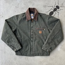 Vintage Y2K Carhartt J97 MOS green Detroit work wear jacket Small