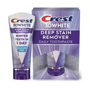 Crest 3DWhite Brilliance Deep Stain Remover  Toothpaste, Dazzling Mint 2.1 oz