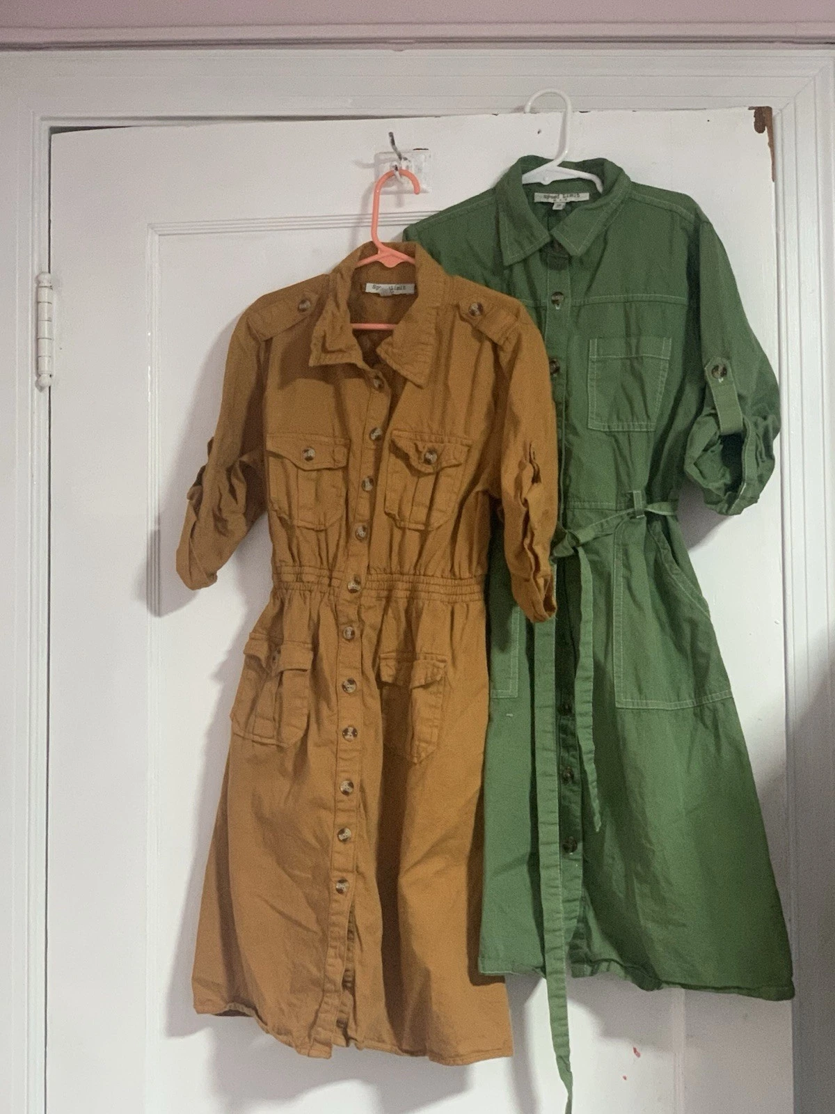 Girls Speed Limit Utility Shirt Dresses Set of 2 Midi Mustard /Olive Cotton 12
Opens in a new window