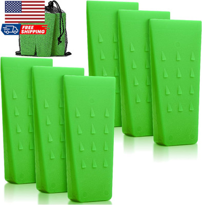 Tree Felling Wedges with Spikes 5.5'' 6 Pcs Green Wedges with Storage Bag NEW