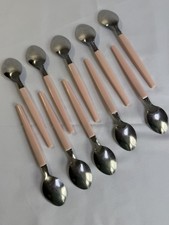 Vintage Stainless Light Pink Plastic Handle Flatware Silverware YOUR CHOICE