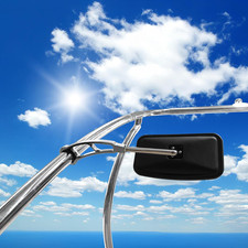 Wakeboard Tower Mirror Chrome 7X13" Convex   Polished Chrome Finish, Vibration  F