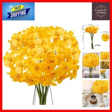Realistic Artificial Daffodils Spring Flowers Bouquet 12 Pcs Yellow Silk Flowers