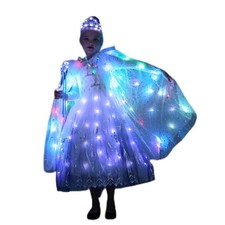 Girls Princess Cape LED Light Up Cloaks Halloween Dress Up with Tiara Crown, ...