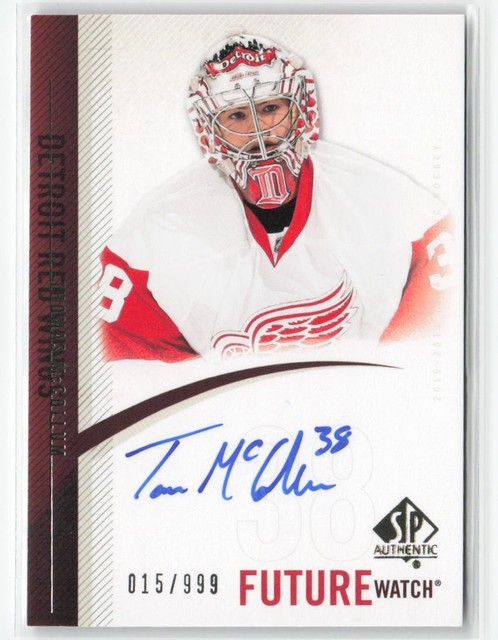 2010-11 Upper Deck SP Authentic Thomas McCollum Future Watch Auto #/999 Red Wing