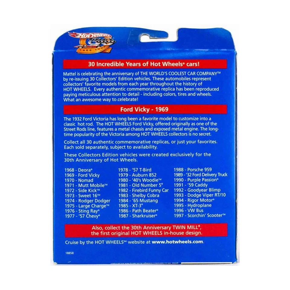 Mattel Hot Wheels '32 Ford Vicky Pacco Nuovo - Immagine 2 di 2