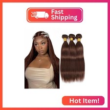 26 28 30 Inch Chocolate Brown Straight Human Hair Bundles 4 Straight Bundles Un