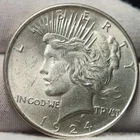 1924 P Peace US Silver Dollar - AU, 90% Silver US Coin, P-2461f