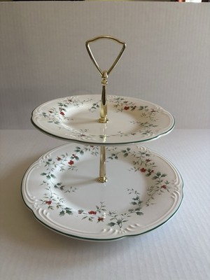 Pfaltzgraff Winterberry Two Tier Server Tray USA