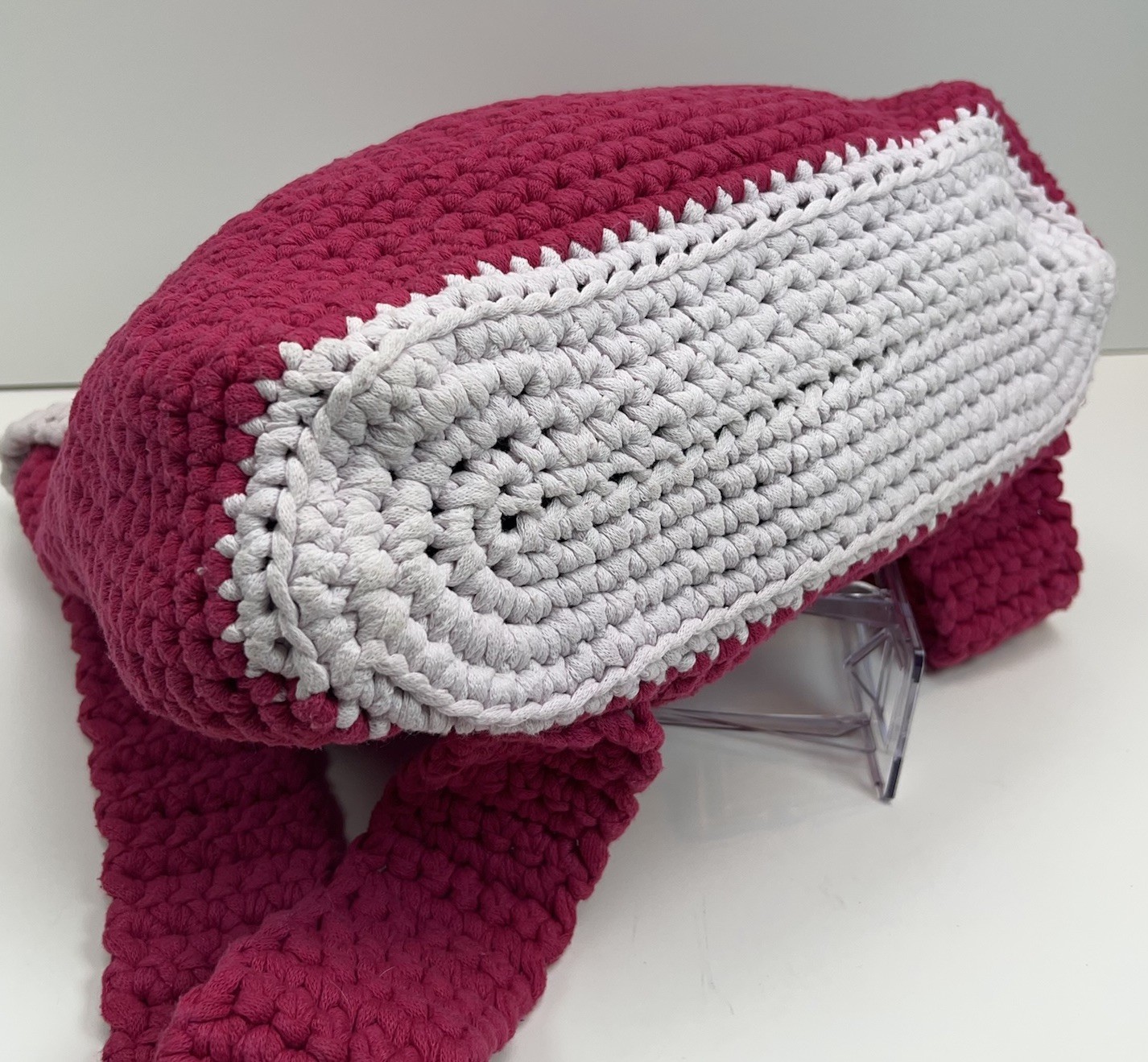 HANDMADE Crochet Drawstring Backpack Flap Button … - image 8