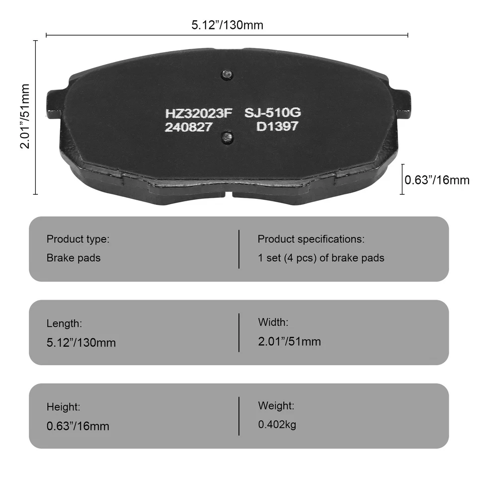 For Hyundai Elantra Kia Forte Koup Front & Rear Ceramic Brake Pads - Image 2 of 3
