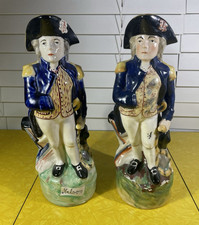 Pair of 19th Century Antique Staffordshire Lord Nelson Toby Jugs