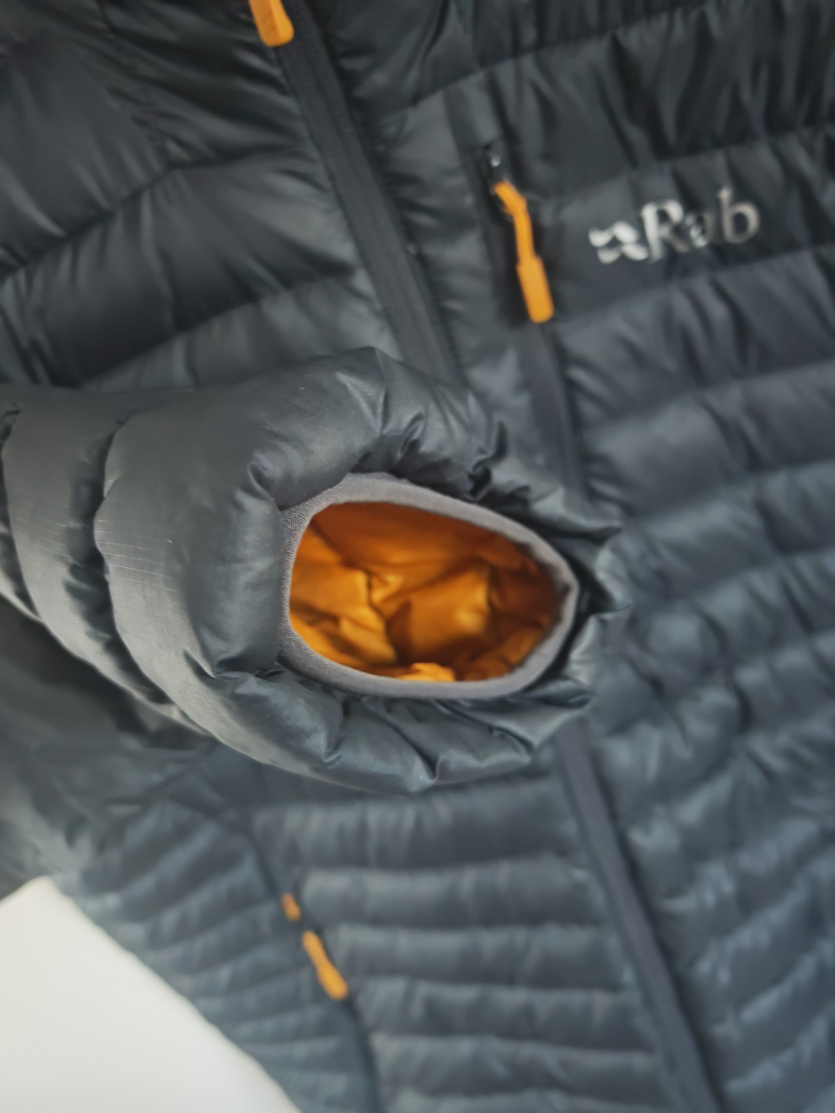 Rab Mens Microlight Alpine Down Jacket Beluga UK Large Puffer Hooded Coat image 10