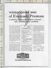 Eveready Prestone Anti-Freeze 1928 magazine print ad