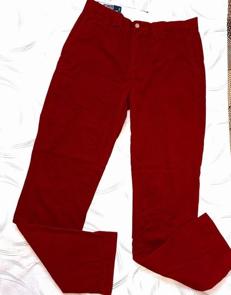 Men Polo Ralph Lauren Jeans Burgundy Cotton 33 / L