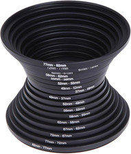 18Pcs 67-82Mm Metal Step up down Filter Ring Adapter Set Compatible with Digital