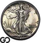1944-D Walking Liberty Half Dollar, Nice Color, Flashy Choice BU++