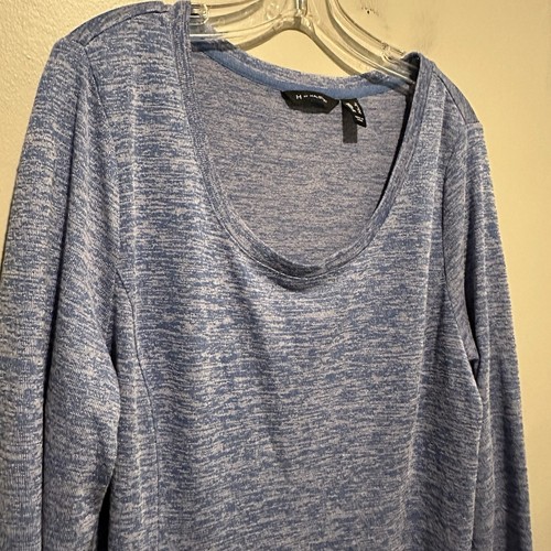 H By Halston Tunika Pullover Damen Large Blau Langarm Weich Outdoor - Bild 2 von 8