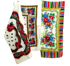 Shawl white Ukraine Scarf Accessorie Ukrainian Ethno 3 Piece