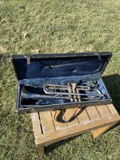 Vintage 1926 The Buescher Silver Trumpet Model 10-22 W/ Original Case FREE SHIP 