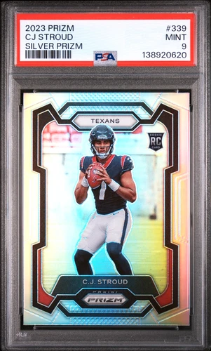 CJ C.J. STROUD 2023 PRIZM SILVER ROOKIE RC #339 PSA 9 MINT! TEXANS OSU 138920620