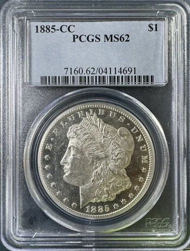 1885-CC $1 Morgan Silver Dollar Carson City, PCGS MS 62 (PL) #114691