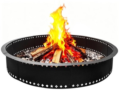 DFLU Smokeless Fire Pit Ring 48 inch Inner, 52 inch Outer Large Firepit Ring ...