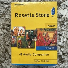 Rosetta Stone French Levels 1-5 Audio Companion Windows Mac PC software New Box